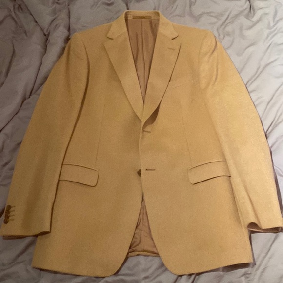 Zegna men’s tan camel blazer